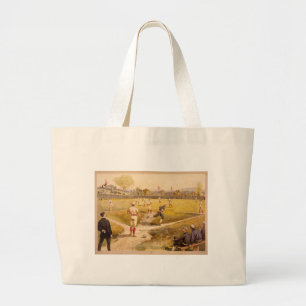 Old Time Base Ball Large Tote Bag