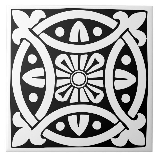 Old Time Classic: Black and White Traditional Tile (Front)