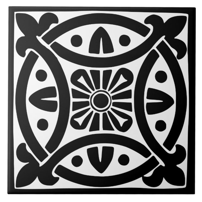 Old Time Classic: Black and White Traditional Tile (Front)