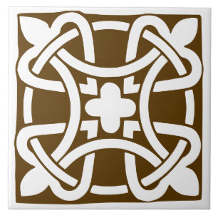 Old Time Classic Brown and White Traditional Tile