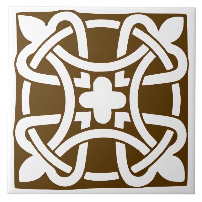 Old Time Classic Brown and White Traditional Tile (Front)