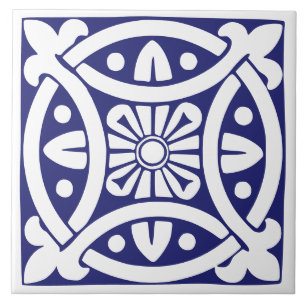 Old Time Classic: Dark Blue and White Traditional Tile
