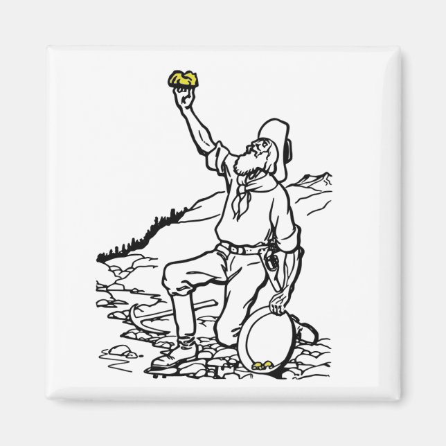 Old Time Gold Miner Prospector Magnet (Front)