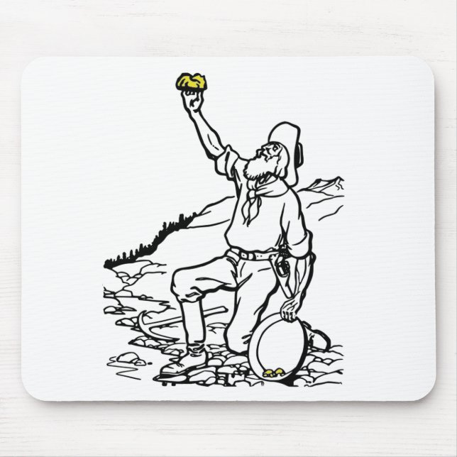 Old Time Gold Miner Prospector Mouse Mat (Front)