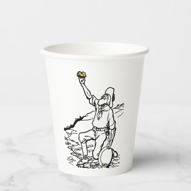 Old Time Gold Miner Prospector Paper Cups (Front)