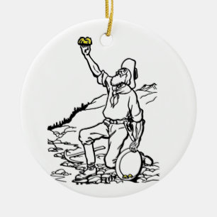 Old Time Gold Prospector Ceramic Tree Decoration