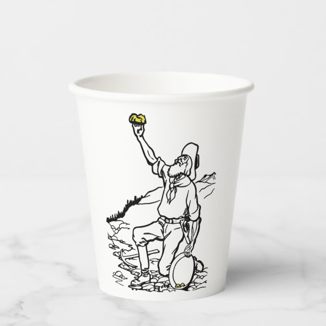 Old Time Gold Prospector Paper Cups (Front)