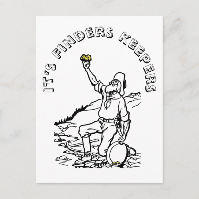 Old Time Gold Prospector Postcard (Front)