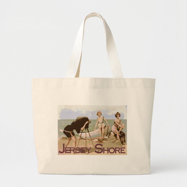Old Time Jersey Shore Large Tote Bag (Front)