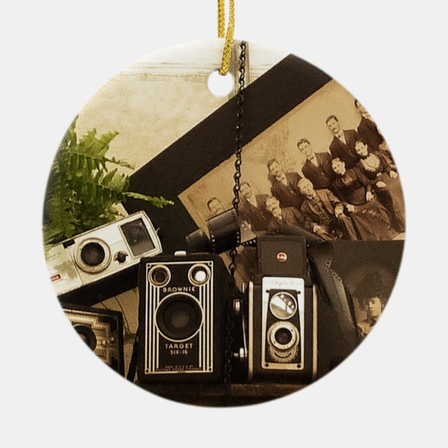 Old Time Photography Ceramic Tree Decoration (Front)