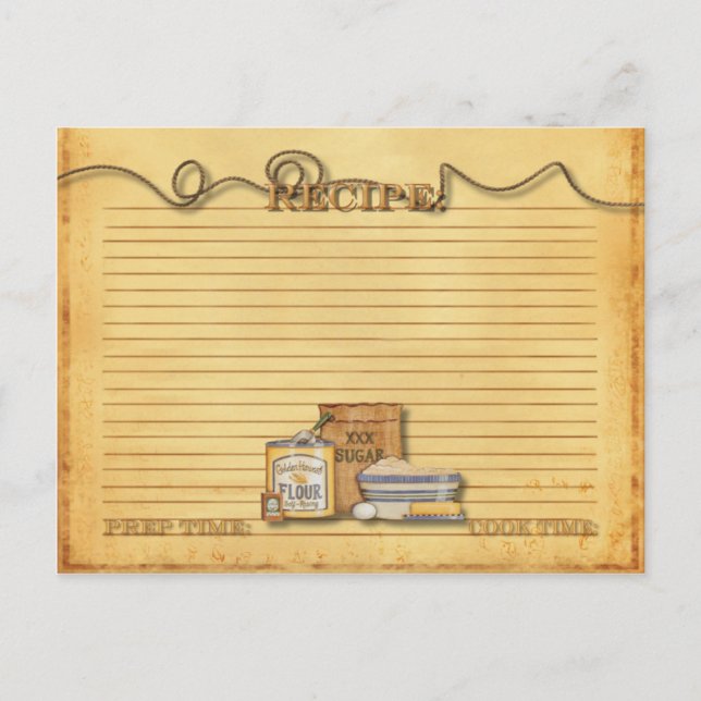 old time recipe card (Front)