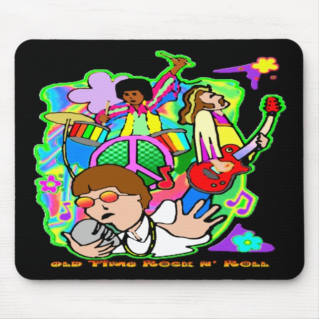 Old Time Rock N' Roll Mouse Mat (Front)