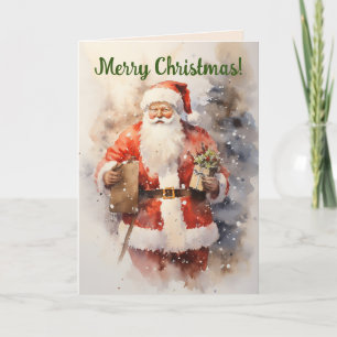 OLD-TIME SANTA CHRISTMAS CARD