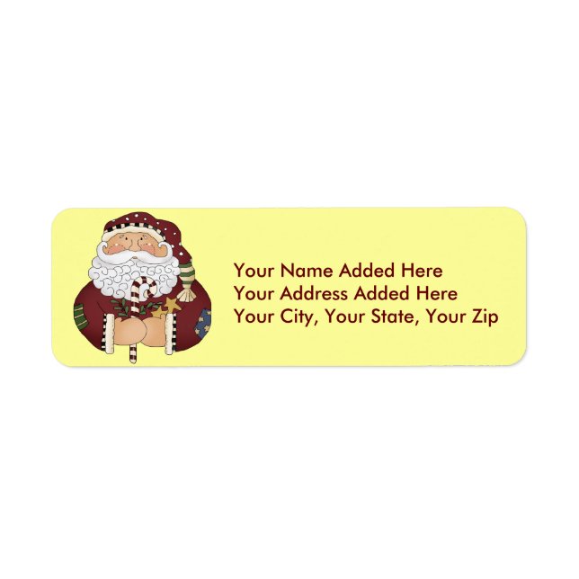 Old Time Santa Return Address Labels (Front)