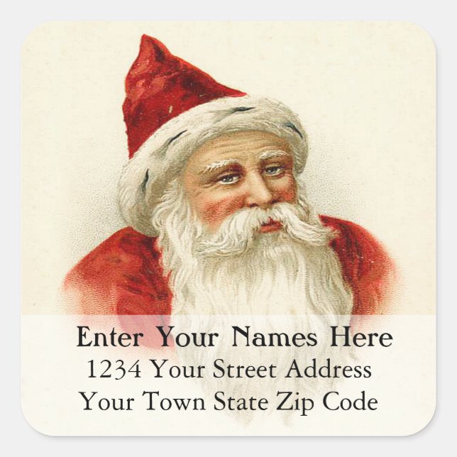 Old Time Santa Vintage Address Label (Front)
