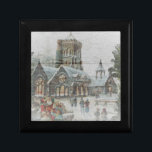 Old time Santa with children in front of a church  Gift Box<br><div class="desc">Old time Santa with children in front of a church on a snowy day.
100% Customisable. Click on the CUSTOMIZE button to add,  move,  delete,  resize or change any of the fonts or graphics.</div>