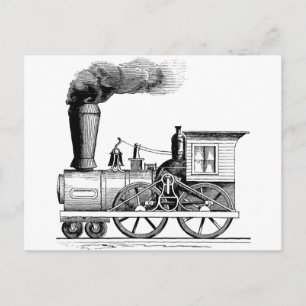 Old Time Steam Locomotive Postcard