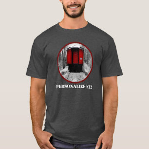 Old Time Steam Train Red and Black T-Shirt