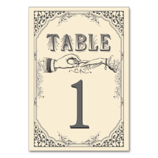 Old time Victorian table numbers