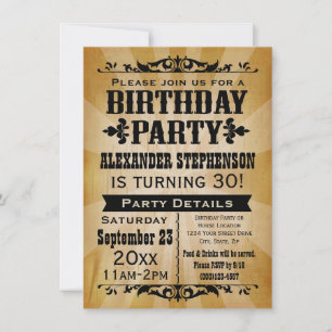 Old-Time Vintage Country Birthday Party Invitation