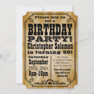 Old-Time Vintage Country Birthday Party Invitation