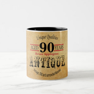 Old Timer 90th Birthday Two-Tone Coffee Mug