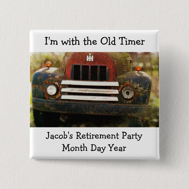 Old Timer Antique Truck Occasion Pin Badge (Front)