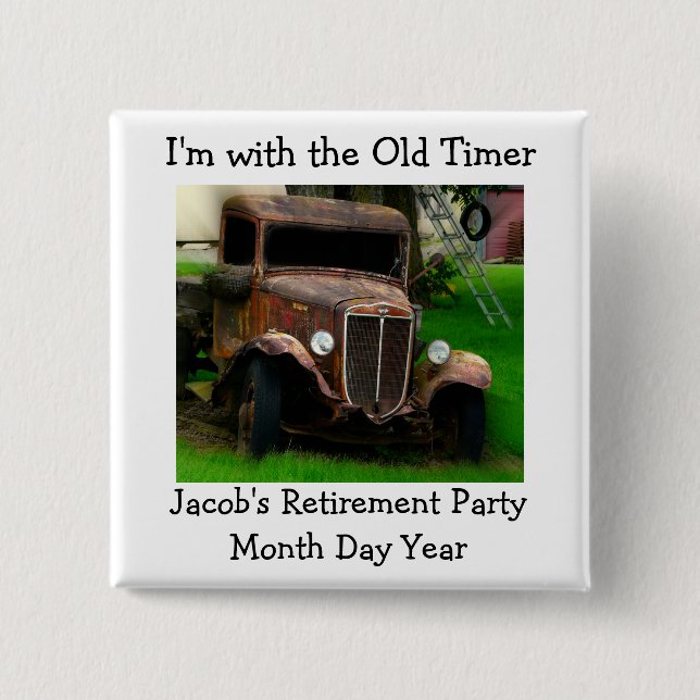 Old Timer Antique Truck Occasion Pin Badge (Front)