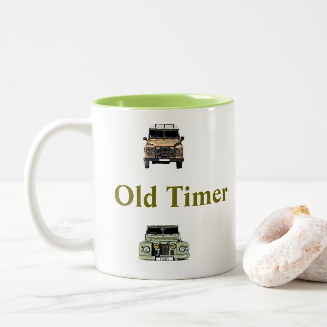 Old Timer Land Rover Mug (With Donut)