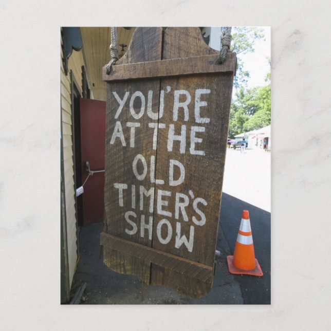 Old Timers Sign Postcard (Front)