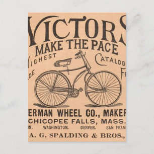 Old' Timey Pennyfarthing Victorian Bicycle Postcard