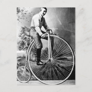 Old' Timey Pennyfarthing Victorian Bicycle Postcard