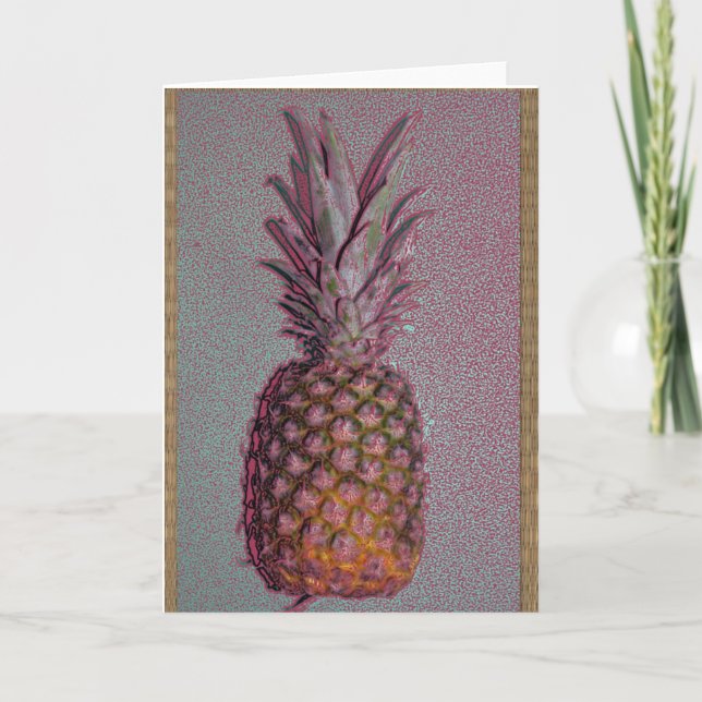 Old timey pineapple greeting card (Front)