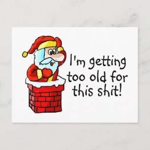Old Tired Santa Claus Holiday Postcard