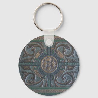 Old Tooled Leather Journal Key Ring