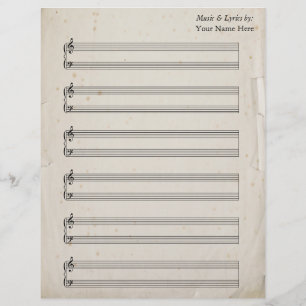 Old Torn Page Blank Sheet Music  Piano Staves