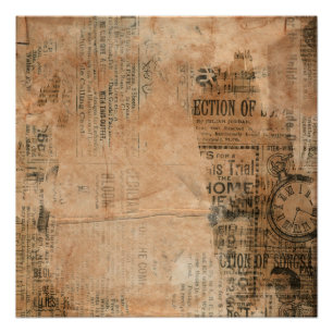 Old Torn Vintage Newspaper One Poster