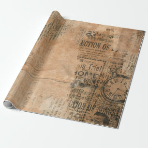 Old Torn Vintage Newspaper Wrapping Paper
