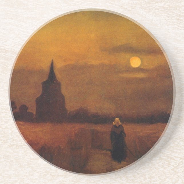 Old Tower In The Fields by Vincent van Gogh Coaster (Front)