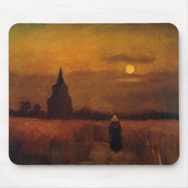 Old Tower In The Fields by Vincent van Gogh Mouse Mat (Front)
