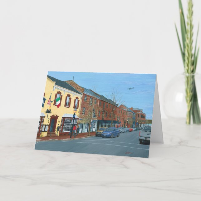 "Old Town Alexandria in December" Greeting Cards (Front)