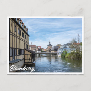 Old town and Regnitz river in Bamberg, Germany Postcard