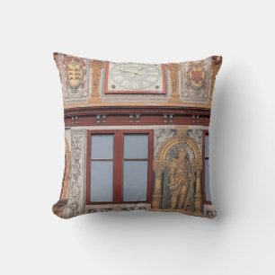 Old Town Building Frescos Cushion
