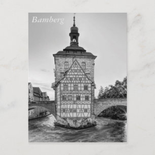Old Town Hall and Obere Bridge in Bamberg Postcard