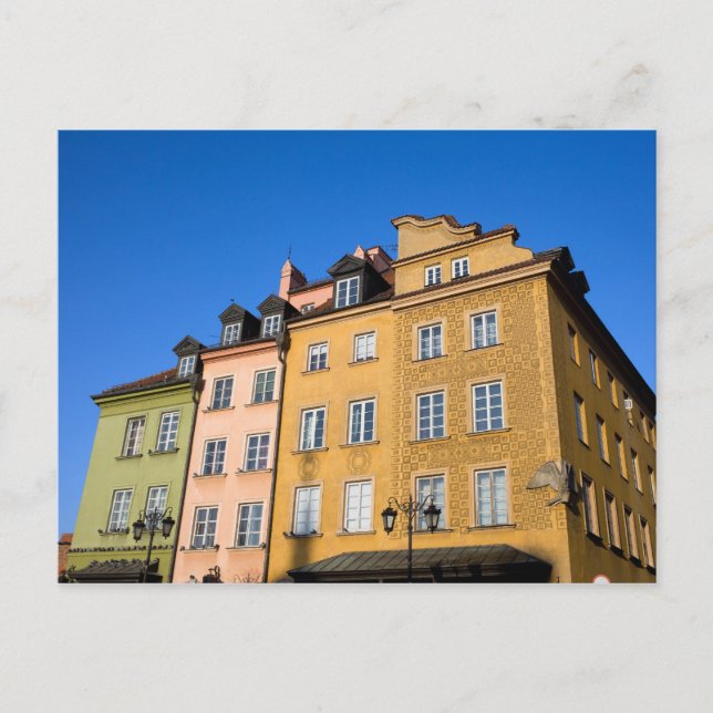 Old Town Houses in Warsaw Postcard (Front)