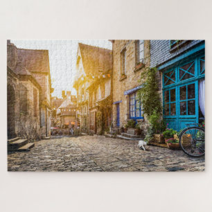 Old town in Europe at sunset Jigsaw Puzzle