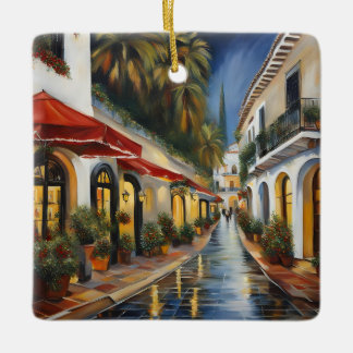 Old Town Marbella Ceramic Ornament