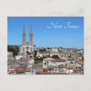 Old town Niort Skyline, France Postcard