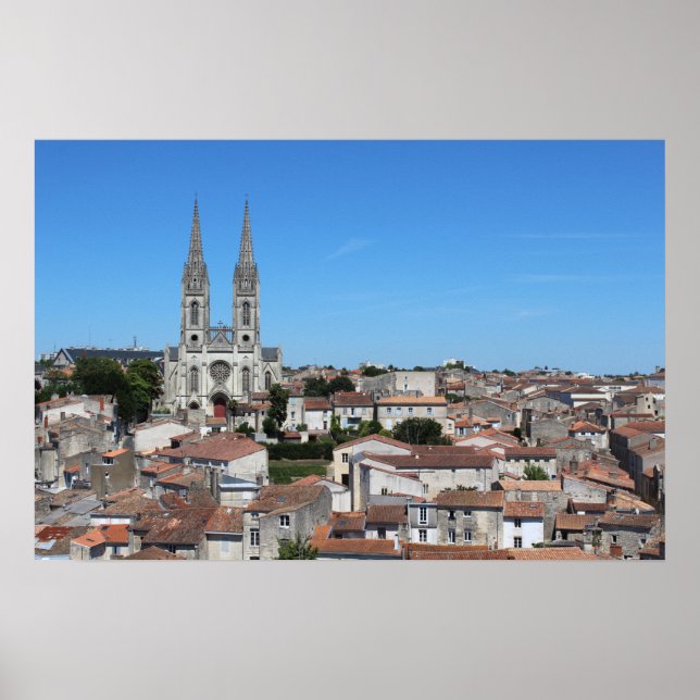 Old town Niort Skyline, France Poster (Front)