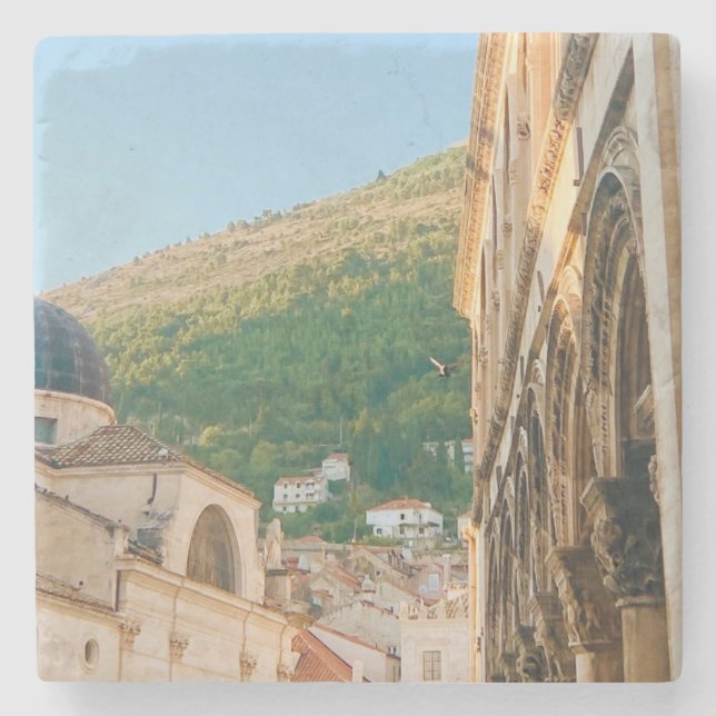 Old town of Dubrovnik  Stone Coaster (Front)